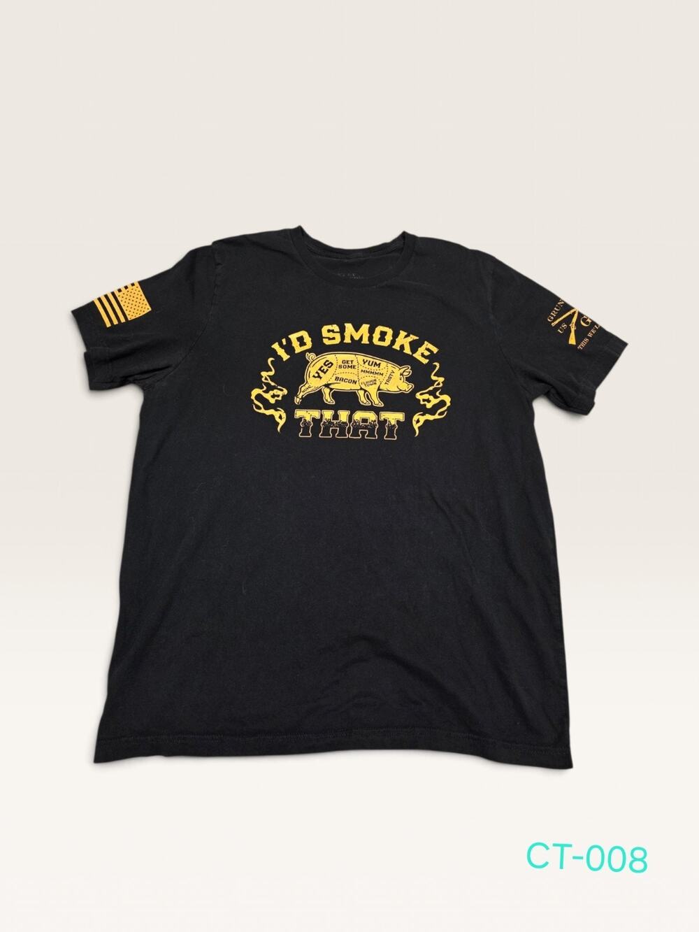 Grunt Style Id Smoke That T Shirt Mens 2XL Black BBQ Pig Butcher Chart Graphic